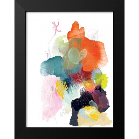 Playful World Black Modern Wood Framed Art Print by Christine, Niya