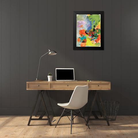 Summer Surprise Black Modern Wood Framed Art Print by Christine, Niya