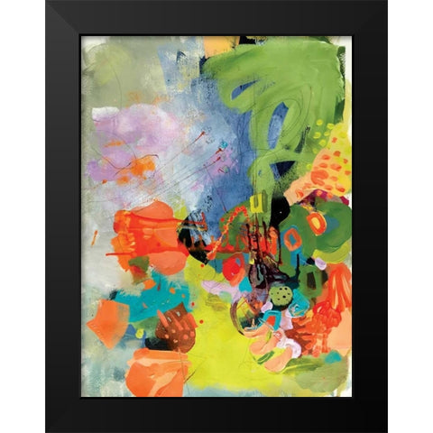 Summer Surprise Black Modern Wood Framed Art Print by Christine, Niya