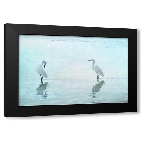 White Cranes Black Modern Wood Framed Art Print with Double Matting by Cmarits, Hannes
