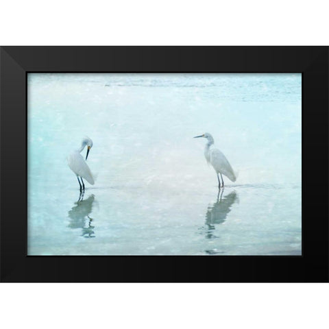 White Cranes Black Modern Wood Framed Art Print by Cmarits, Hannes