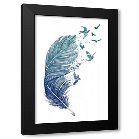 Fly Away Black Modern Wood Framed Art Print with Double Matting by Caldwell, Rachel