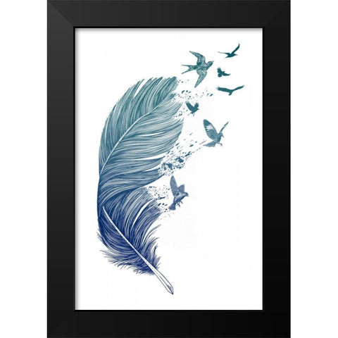 Fly Away Black Modern Wood Framed Art Print by Caldwell, Rachel