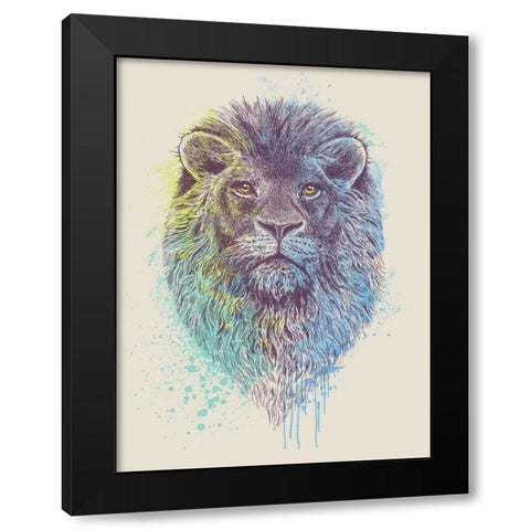 Lion King Black Modern Wood Framed Art Print with Double Matting by Caldwell, Rachel