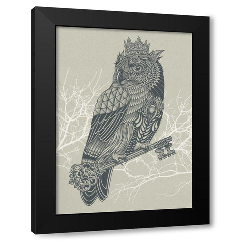 Owl King Black Modern Wood Framed Art Print by Caldwell, Rachel