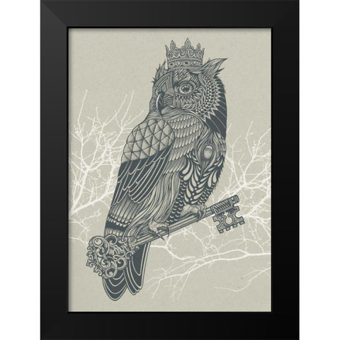 Owl King Black Modern Wood Framed Art Print by Caldwell, Rachel