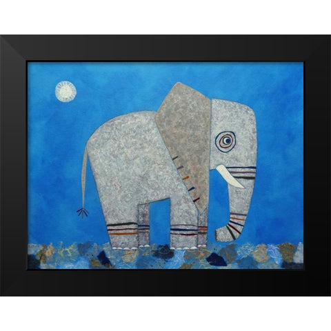 Everything Else Is Irrelephant Black Modern Wood Framed Art Print by Craig, Casey