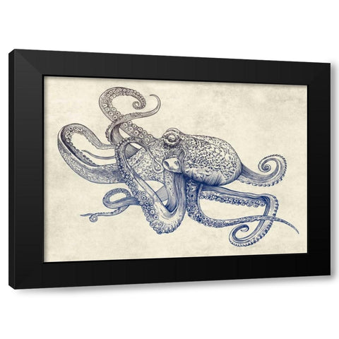 Octoflow Black Modern Wood Framed Art Print with Double Matting by Caldwell, Rachel