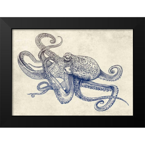Octoflow Black Modern Wood Framed Art Print by Caldwell, Rachel