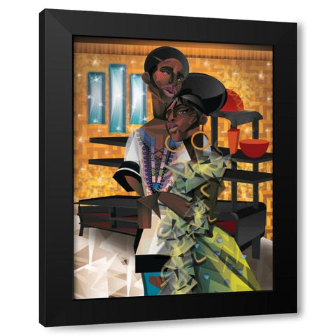 Do You Love What You Feel? Black Modern Wood Framed Art Print with Double Matting by Campbell, Jaleel