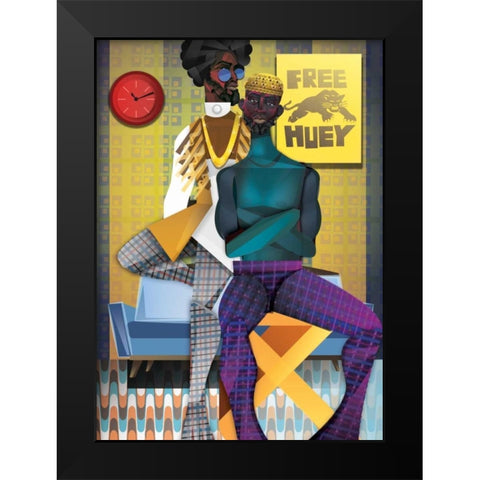 Right On! Black Modern Wood Framed Art Print by Campbell, Jaleel