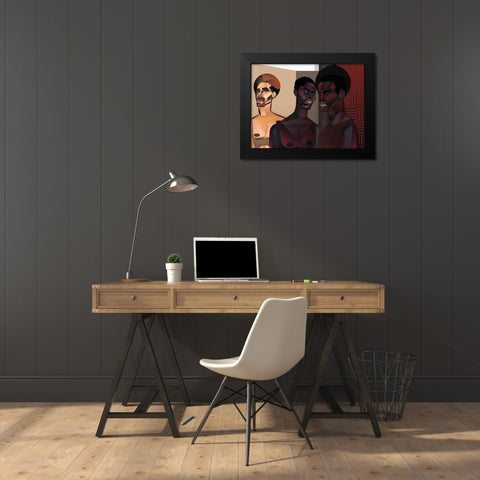 Three Men Black Modern Wood Framed Art Print by Campbell, Jaleel