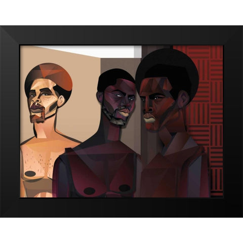 Three Men Black Modern Wood Framed Art Print by Campbell, Jaleel