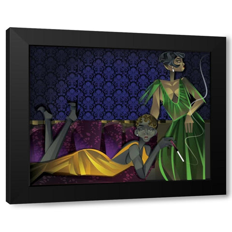 Two Women Black Modern Wood Framed Art Print by Campbell, Jaleel