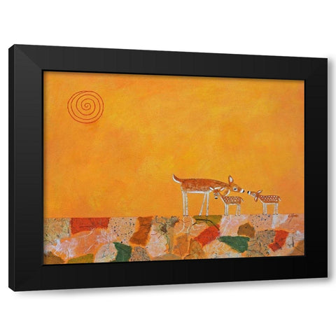 Fawns At Dawn Black Modern Wood Framed Art Print with Double Matting by Craig, Casey