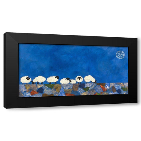 Feeling Sheepish Black Modern Wood Framed Art Print with Double Matting by Craig, Casey