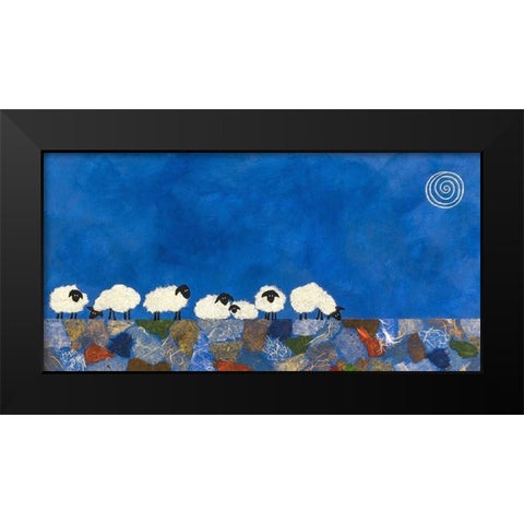 Feeling Sheepish Black Modern Wood Framed Art Print by Craig, Casey