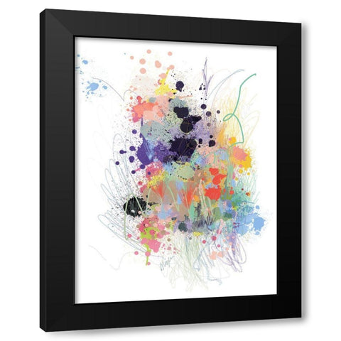 Lavender Wildflower Explosion Black Modern Wood Framed Art Print by Christine, Niya