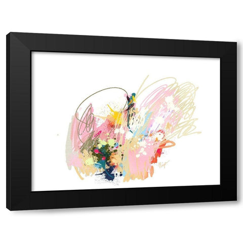 Pink Abstract Black Modern Wood Framed Art Print with Double Matting by Christine, Niya