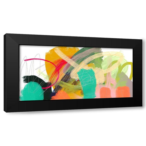 Carnival Fun Black Modern Wood Framed Art Print with Double Matting by Christine, Niya