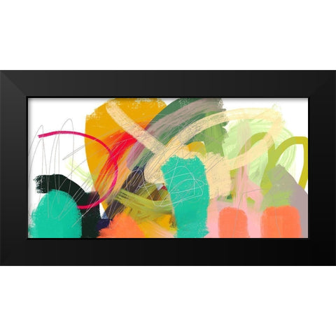 Carnival Fun Black Modern Wood Framed Art Print by Christine, Niya