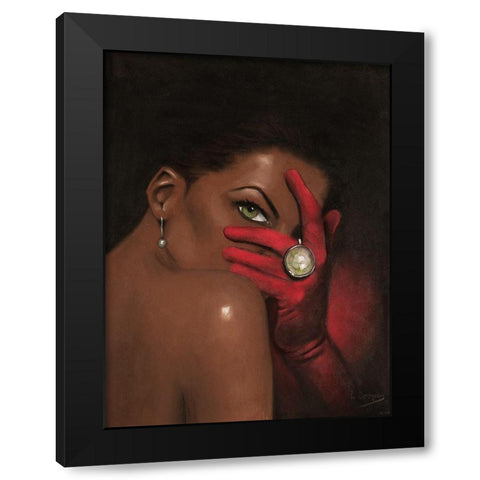 Red Velvet Black Modern Wood Framed Art Print with Double Matting by Cooper, Laurie