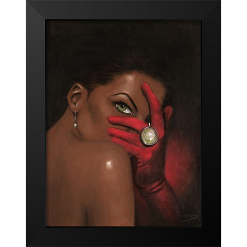 Red Velvet Black Modern Wood Framed Art Print by Cooper, Laurie