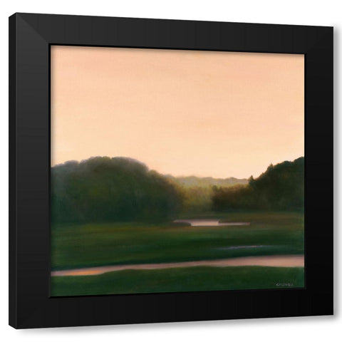 Pink River Black Modern Wood Framed Art Print by Caldwell, Carolyn