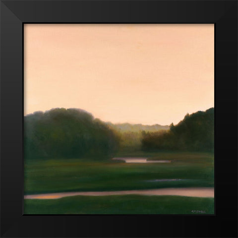 Pink River Black Modern Wood Framed Art Print by Caldwell, Carolyn