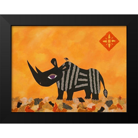 Rhino with Summer Sky Black Modern Wood Framed Art Print by Craig, Casey
