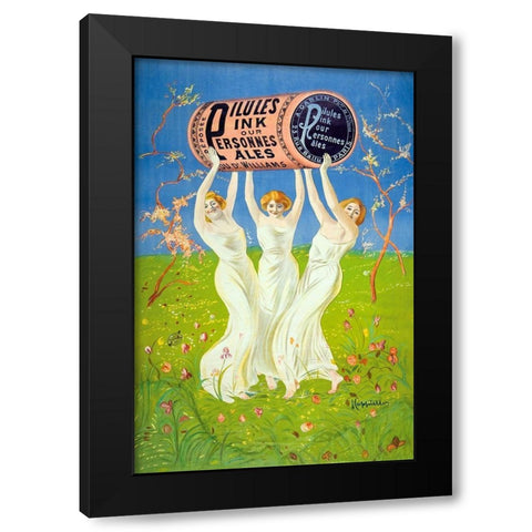 Pilules Pink pour personnes pa les, 1910 Black Modern Wood Framed Art Print with Double Matting by Cappiello, Leonetto