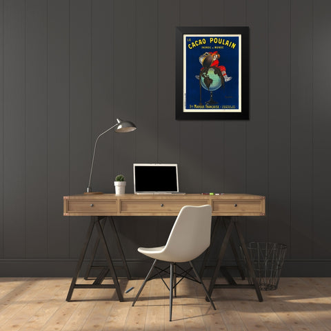 Le cacao Poulain inonde le monde, 1911 Black Modern Wood Framed Art Print by Cappiello, Leonetto