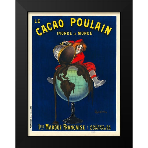 Le cacao Poulain inonde le monde, 1911 Black Modern Wood Framed Art Print by Cappiello, Leonetto