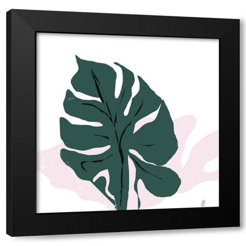 Pink Shadow Black Modern Wood Framed Art Print with Double Matting by Christine, Niya