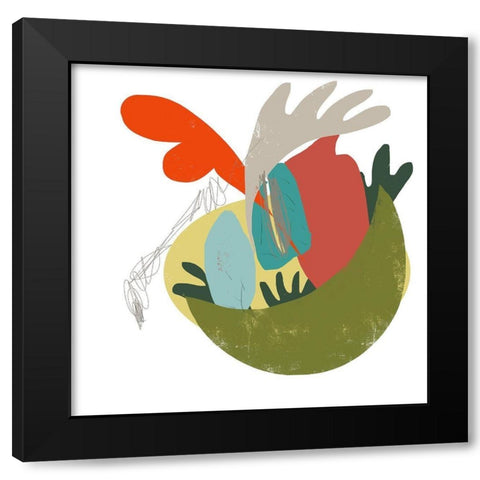 A Bowl of Everything Black Modern Wood Framed Art Print by Christine, Niya