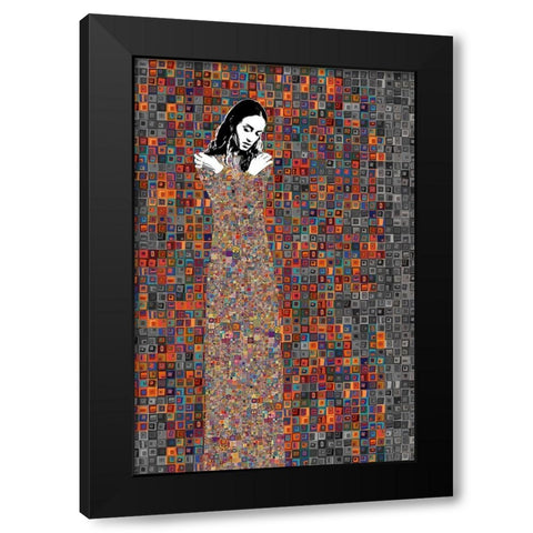 El Abrazo Black Modern Wood Framed Art Print with Double Matting by Cacho, Jose