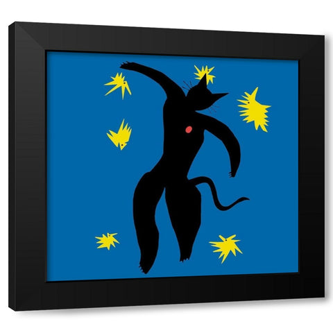 Matisse Cat Black Modern Wood Framed Art Print by Chameleon Design, Inc.