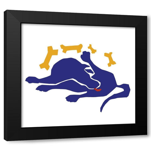 Matisse Dog Black Modern Wood Framed Art Print with Double Matting by Chameleon Design, Inc.