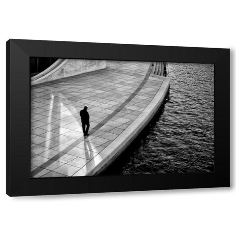 Edges Black Modern Wood Framed Art Print by Corso, Stefano