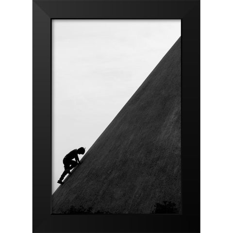 No Surrender Black Modern Wood Framed Art Print by Corso, Stefano
