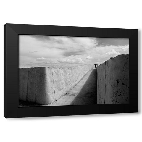 Shadow Line Black Modern Wood Framed Art Print with Double Matting by Corso, Stefano