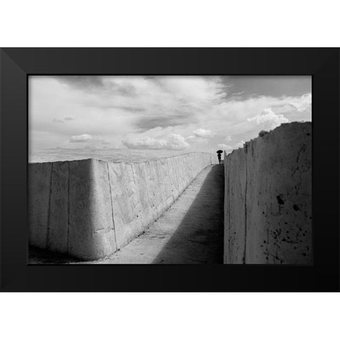 Shadow Line Black Modern Wood Framed Art Print by Corso, Stefano