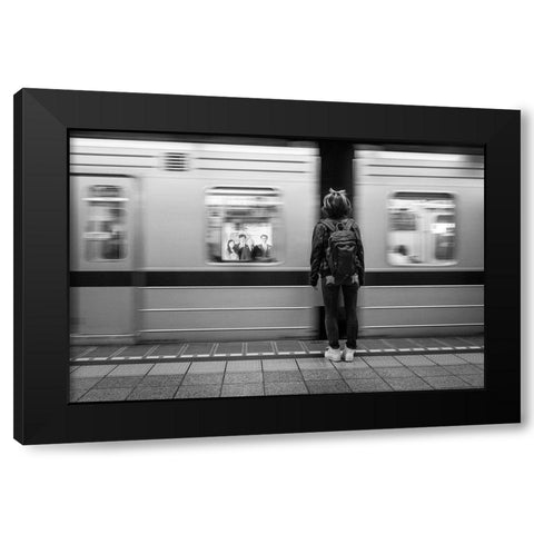 We Are A Family Black Modern Wood Framed Art Print with Double Matting by Corso, Stefano