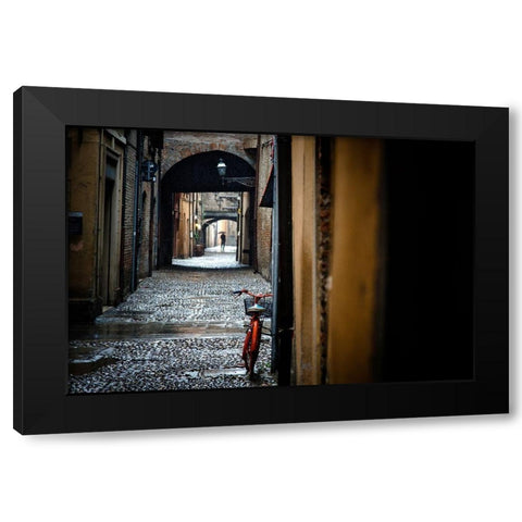 Chains Black Modern Wood Framed Art Print with Double Matting by Corso, Stefano