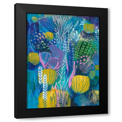 Sea Life Black Modern Wood Framed Art Print by Capri, Corina