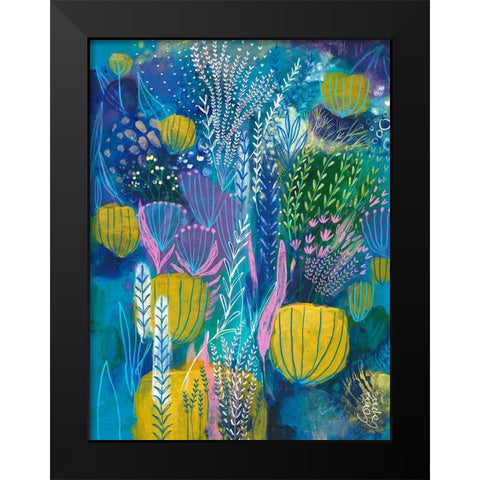 Sea Life Black Modern Wood Framed Art Print by Capri, Corina