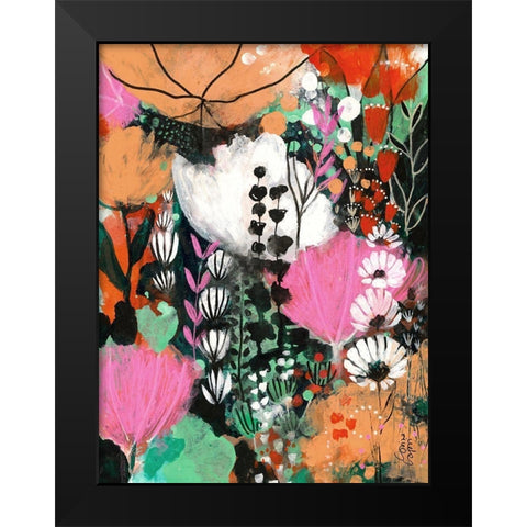 Strawberry Moon Black Modern Wood Framed Art Print by Capri, Corina