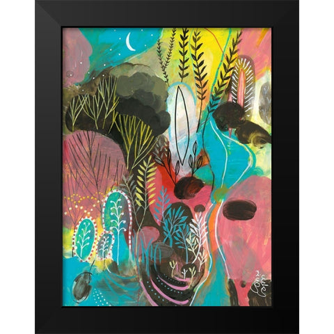 Water Cycles Black Modern Wood Framed Art Print by Capri, Corina