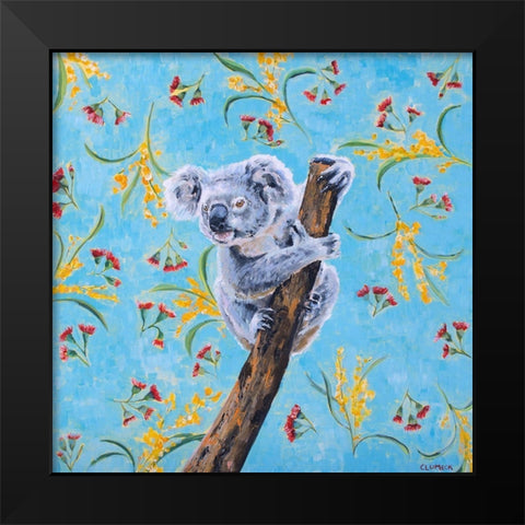 Koala Black Modern Wood Framed Art Print by Clumeck, Alana
