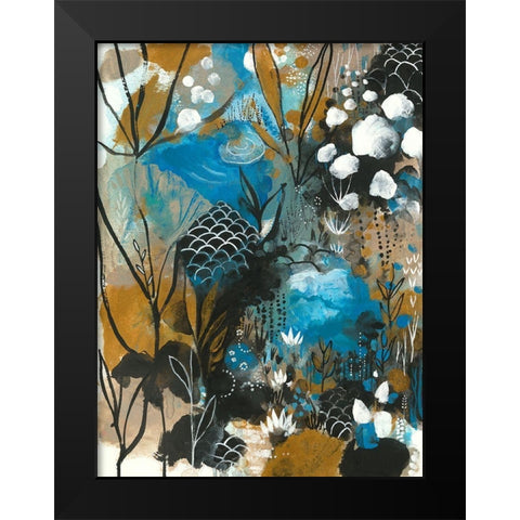 January Song Black Modern Wood Framed Art Print by Capri, Corina